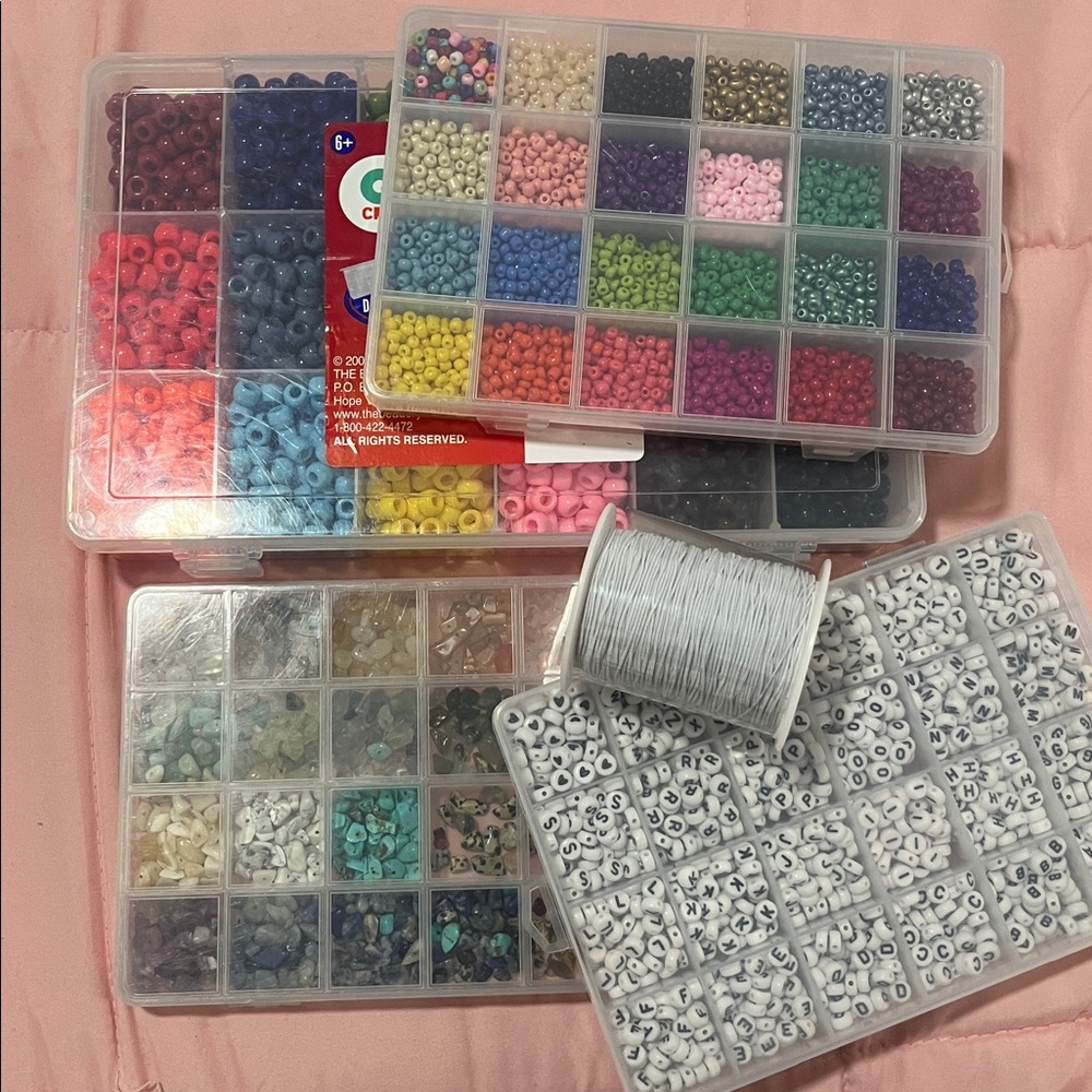Colorful Bead Set For Bracelet Making With String
